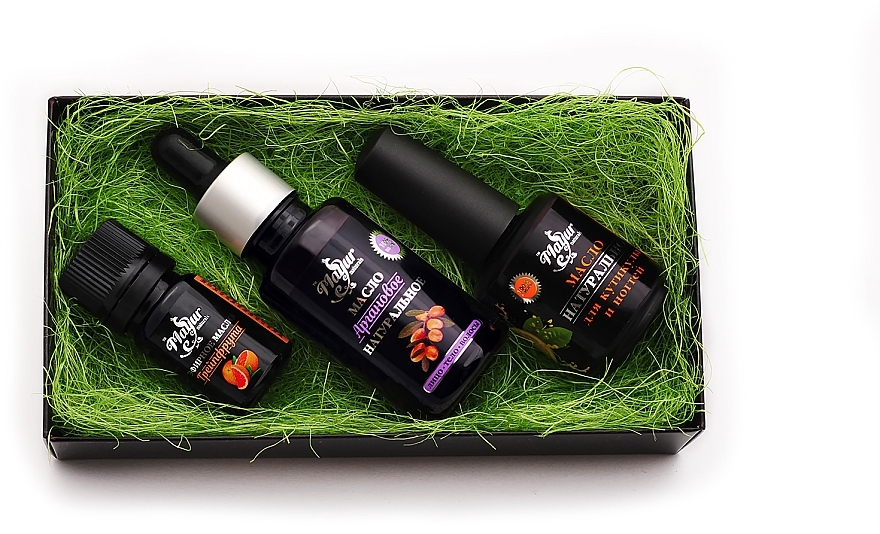 Skin & Nail Gift Set "Argan & Grapefruit" - Mayur (oil/15 ml + oil/30 ml + oil/5 ml) — photo N2