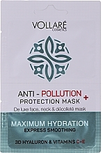 Face Mask "Moisturizing Hyaluronic Acid + Vitamins C & E" - Vollare Anti-Pollution Protection Mask — photo N3