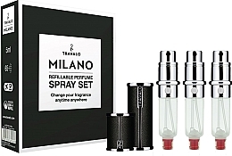 Perfumery Atomizer Set - Travalo Milano Black Set (atomiser/3x5ml + case) — photo N7
