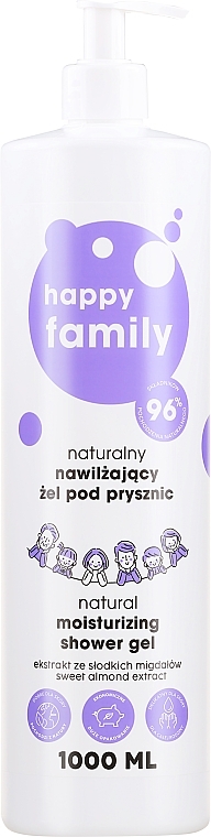 Natural Moisturizing Shower Gel - 4Organic Happy Family — photo N1