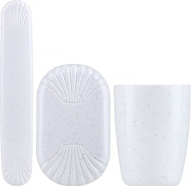 Tourist Set, white - Sanel Comfort II (cup1/pcs + toothbr/case/1pcs + soap/case/1pcs) — photo N1