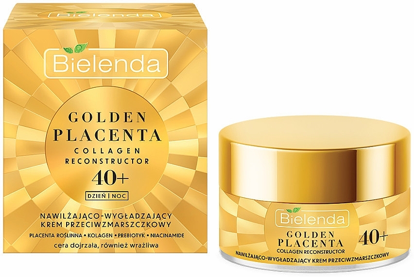 Moisturizing & Smoothing Anti-Wrinkle Cream 40+ - Bielenda Golden Placenta Collagen Reconstructor — photo N1