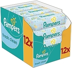Fragrances, Perfumes, Cosmetics Baby Wet Wipes, 12x64 pcs - Pampers Fresh Clean Wipes