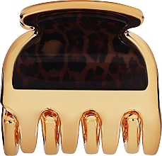 Claw Clip JG29107 MAC, gold with leopard print - Janeke — photo N1