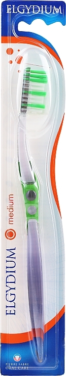 Toothbrush "Inter-Active", medium, green - Elgydium Inter-Active Medium Toothbrush — photo N1