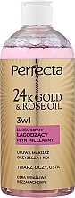 Fragrances, Perfumes, Cosmetics Luxurious Micellar Fluid for Sensitive Skin - Perfecta 24k Gold & Rose Oil