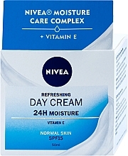 Fragrances, Perfumes, Cosmetics Moisturizing Day Face Cream for Normal Skin - Nivea Essentials Refreshing 24H Moisture Day Cream SPF15