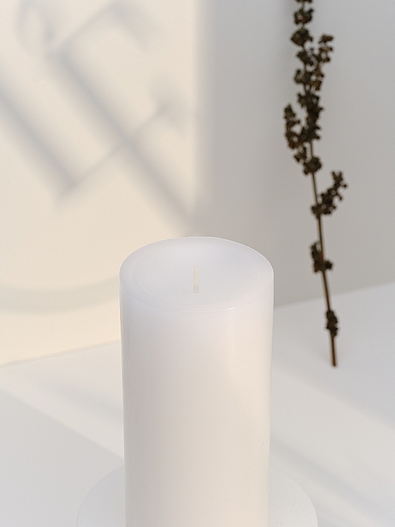 Cylinder Candle, diameter 7 cm, height 15 cm - Bougies La Francaise Cylindre Candle White — photo N1