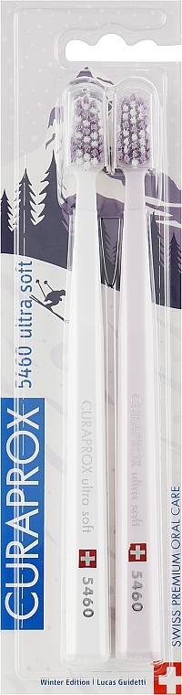 Toothbrush Set CS 5460 'Matternhorn', ultra-soft, white + pink - Curaprox — photo N1