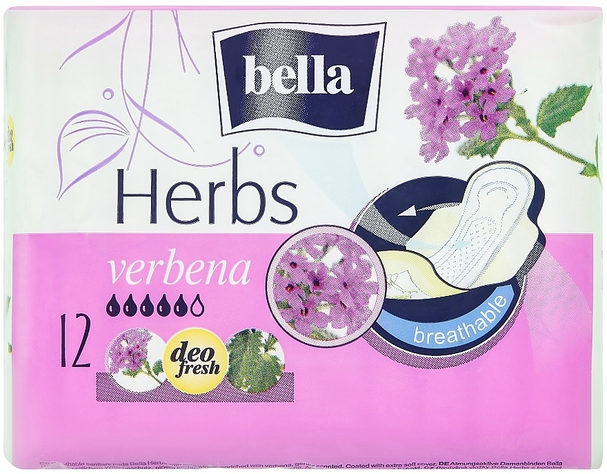 Panty Herbs Verbena Sanitary Pads, 12 pcs - Bella — photo N1