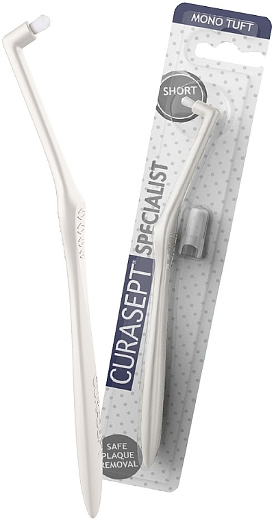 Single-Beam Toothbrush, 6 mm, white - Curaprox Curasept Mono Tuft Short Toothbrush — photo N1