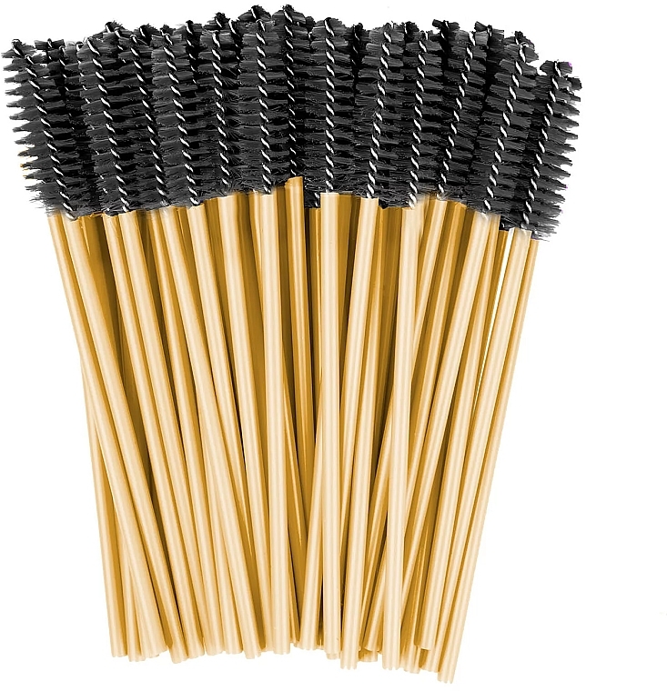 Lash & Brow Brush, black with gold handle - Clavier — photo N2