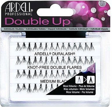 Flase Lashes - Ardell Double Up Duralash Knot-Free Double Flares Medium Black — photo N1
