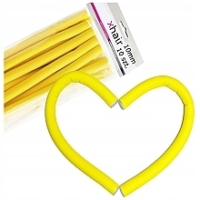 Fragrances, Perfumes, Cosmetics Flexible Curlers, length 18 cm, d10 mm, yellow, 10 pcs - Xhair