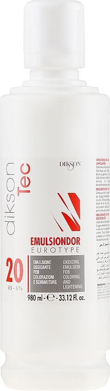 Universal Oxidizing Emulsion 6% - Dikson Tec Emulsiondor Eurotype 20 Volumi  — photo N1