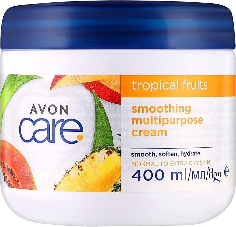 Multifunctional Face, Hand & Body Cream with Fruit Extracts - Avon Care Smoothing Multipurpose Cream Tropical Fruits — photo N1