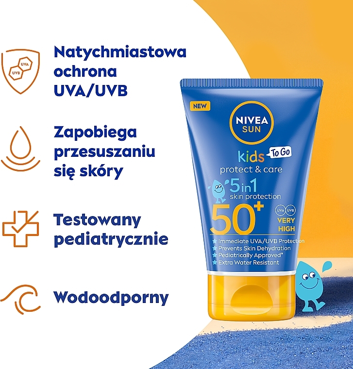 Sunscreen Lotion for Kids - Nivea Sun Kids Protect & Care 5in1 Skin Protection SPF50+ — photo N3