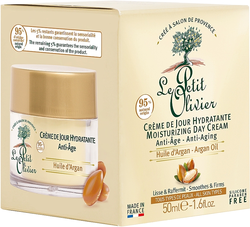 Anti-Aging Day Cream with Argan Oil - Le Petit Olivier Moisturizing Anti-Age Day Cream — photo N3