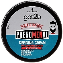 Fragrances, Perfumes, Cosmetics Hair Styling Cream - Schwarzkopf Got2b Phenomenal Defining Cream