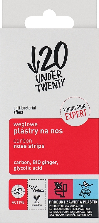 Charcoal Nose Patches - Under Twenty Anti! Acne Carbon Nose Strips — photo N1