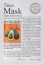 Fragrances, Perfumes, Cosmetics Facial Mask "Avocado" - Ariul 7 Days Mask Avocado