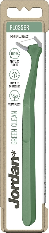 Flosser with Handle, green - Jordan Green Clean Flosser — photo N1