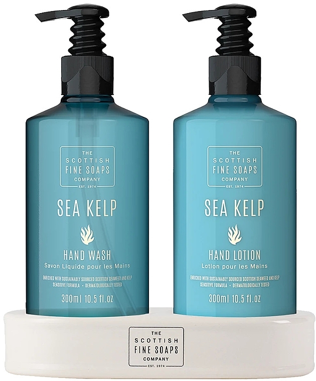 Set - Scottish Fine Soaps Sea Kelp Set Recycled Bottles (liq/soap/300ml + h/lot/300ml) — photo N2