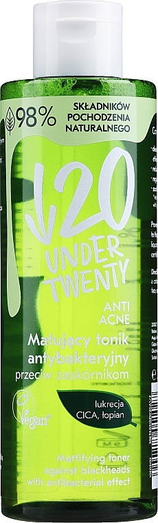 Mattifying Antibacterial Face Toner - Under Twenty Anti Acne Matting Antibacterial Tonic — photo N1