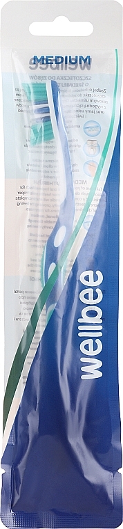 Toothbrush, medium, turquoise and blue - Wellbee — photo N1