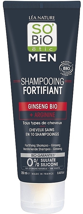 Ginseng & Arginine Strengthening Shampoo - So'Bio Etic Men Fortifying Shampoo Organic Ginseng + Arginine — photo N1