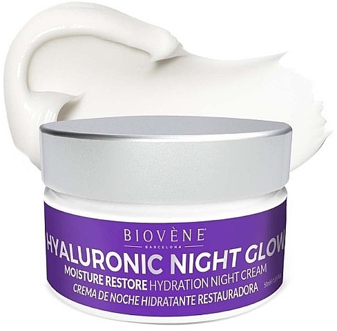 Moisturising Night Face Cream - Biovene Hyaluronic Night Glow Moisture Restore Hydration Night Cream — photo N1
