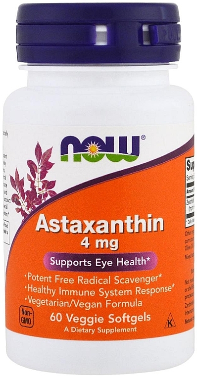Antioxidant "Astaxanthin", Capsules, 4 mg - Now Foods Astaxanthin — photo N1