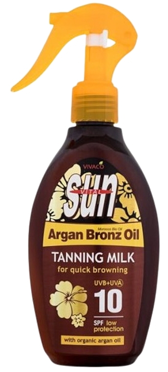 Argan Oil Tanning Lotion  - Vivaco Sun Vital Argan Bronz Oil Tanning Milk SPF 10 — photo N1