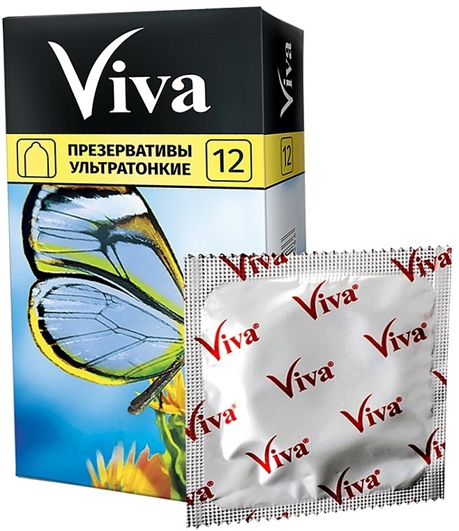 Ultra-Thin Latex Condoms, 12pcs - Viva — photo N1