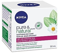 Fragrances, Perfumes, Cosmetics Soothing Day Cream for Dry and Sensitive Skin - NIVEA Visage Pure & Natural Soothing Day Cream