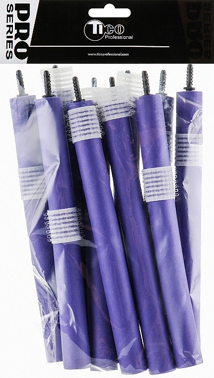 Flexible Hair Rollers, 180 mm, d18, blue - Tico Professional — photo N1