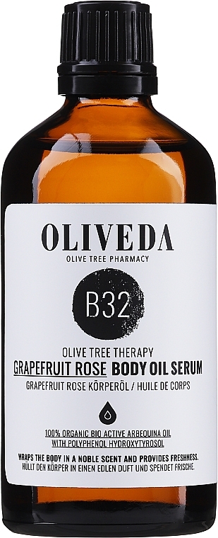 Body Oil "Grapefruit & Rose" - Oliveda B32 Grapefruit Rose — photo N1