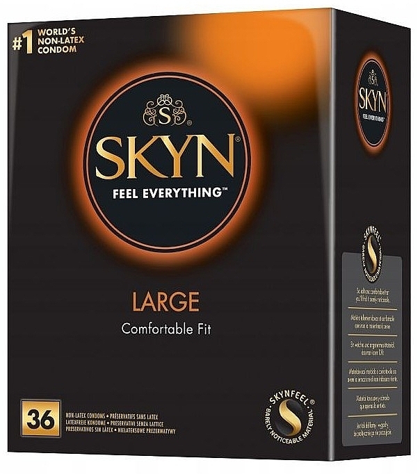 Latex-Free Condoms, large, 36 pcs - Unimil Skyn Feel Everything Large — photo N1