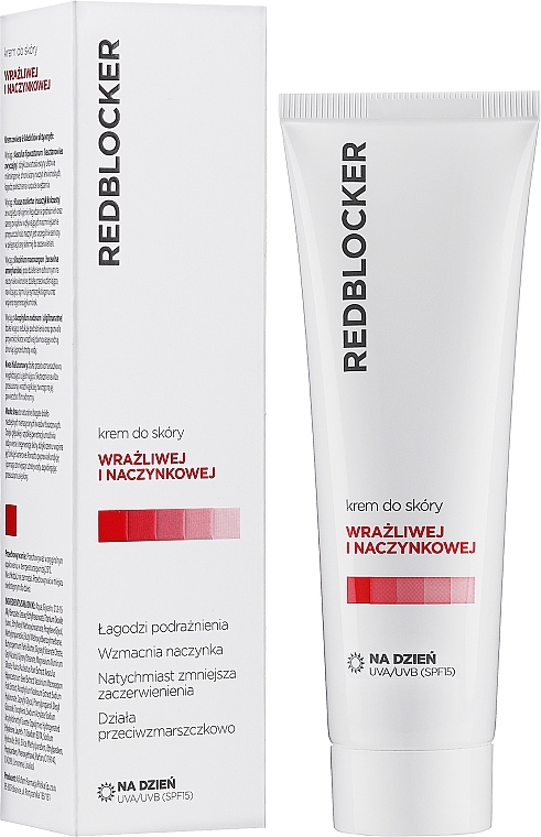 Day Cream for Face - RedBlocker Day Redness Reducing Moisturiser with Natural Green Pigments SPF 15 — photo N2