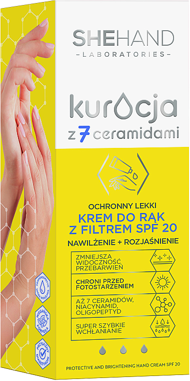 Moisturizing & Brightening Protective Hand Cream - SheHand Treatment with 7 ceramides SPF 20 — photo N3