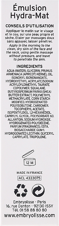 Hydro-Mattifying Emulsion - Embryolisse Hydra-Mat Emulsion — photo N3