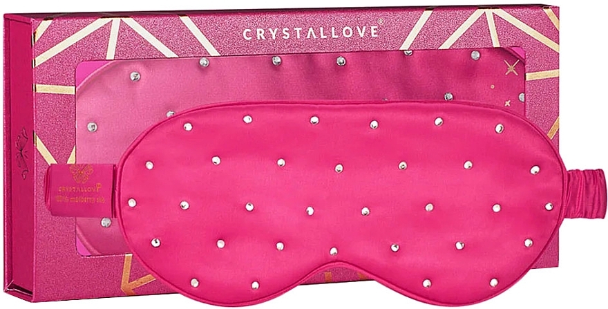 Silk Blindfold, pink - Crystallove Silk Blindfold With Crystals Hot Pink — photo N1