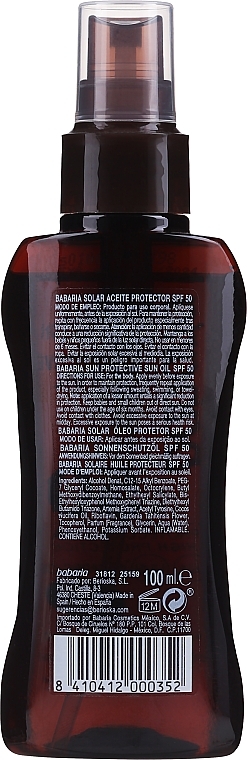 Body Sun Oil - Babaria Sun Protective Sun Oil SPF50 — photo N2