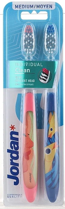 Toothbrushes, medium, fish + girl - Jordan Individual Clean Medium — photo N1