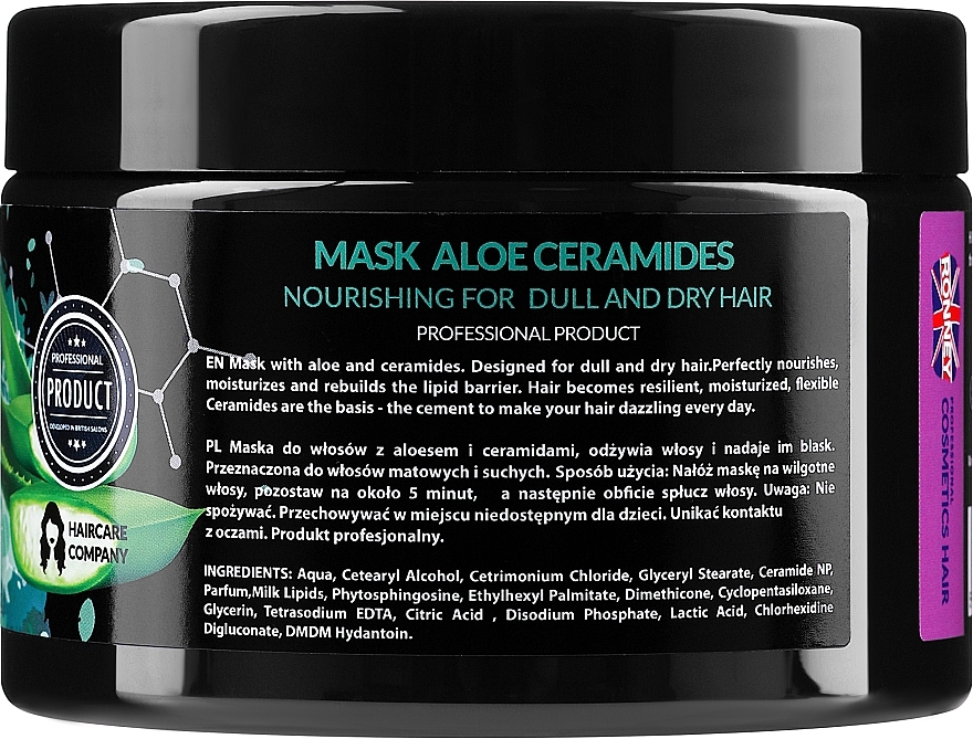 Dry & Dull Hair Mask - Ronney Professional Aloe Ceramides Mask Nourishing — photo N2