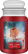 Fragrances, Perfumes, Cosmetics Scented Candle in Jar, glass cap - Village Candle Here Comes Santa