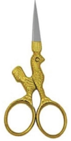 Cuticle Scissors - Accuram Instruments Half Gold Cuticle Point Fancy Cock Scissor Str 9cm — photo N1