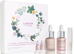 Fragrances, Perfumes, Cosmetics Set - Lumene Invisible Illumination (highlighter/15ml + fluid/serum/15ml + lip/balm/2g)