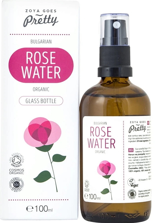 Organic Rose Water, glass - Zoya Goes Organic Bulgarian Rose Water — photo N1