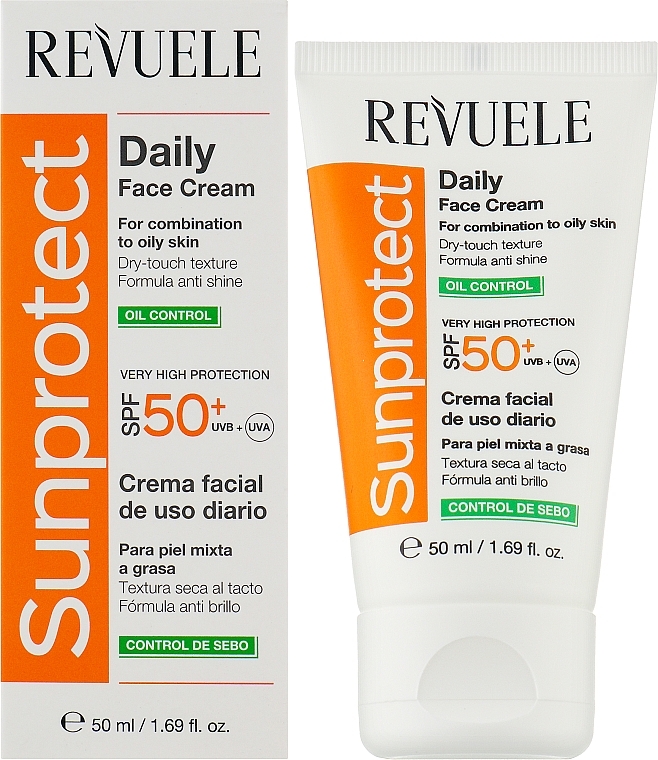 Oil Control Face Sunscreen - Revuele Sunprotect Oil Control Daily Face Cream For Combination To Oily Skin SPF 50+ — photo N2